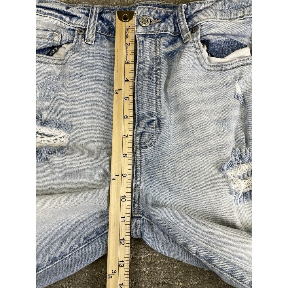 Eunina Tori women’s size 5 high rise mom Jean, crop light wash distressed jeans - Picture 4 of 11